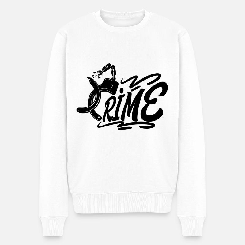 Crime - Männer Premium Bio Pullover - Weiß