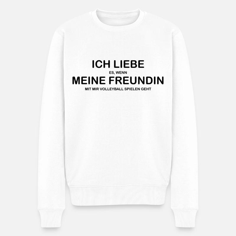 Ich liebe meine Freundin - Männer Premium Bio Pullover - Weiß