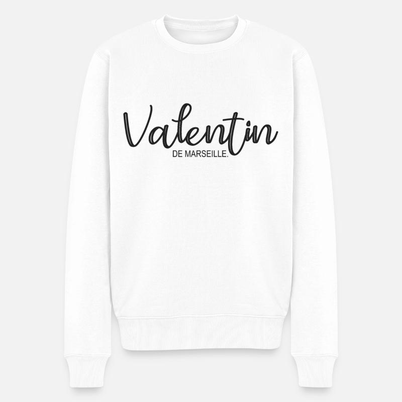 Valentin de Marseille Cadeau T shirt valentin - Pull Premium bio Homme - blanc