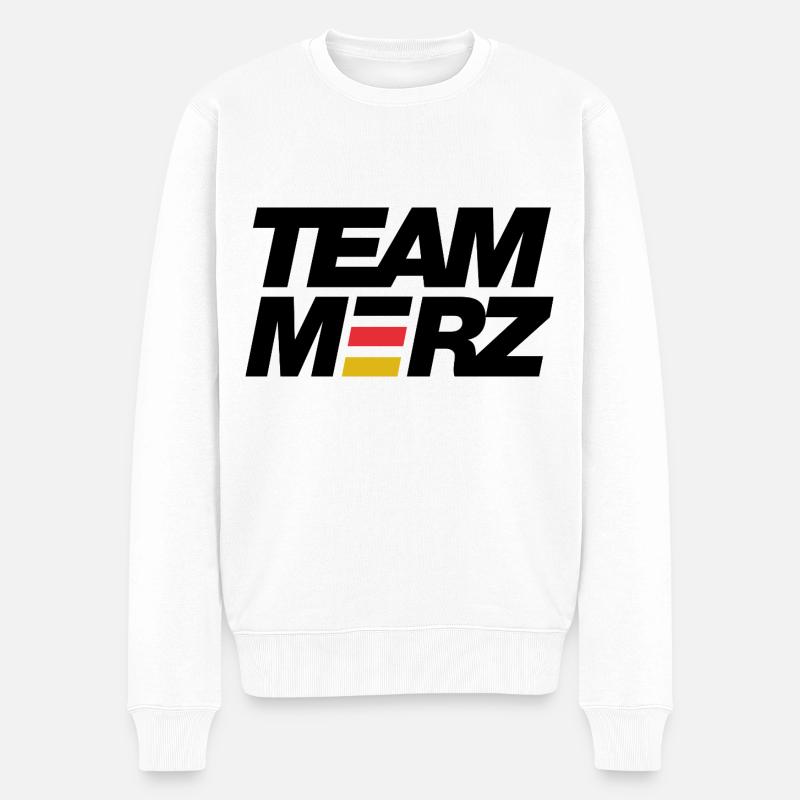 Team Merz - Kanzler - Männer Premium Bio Pullover - Weiß