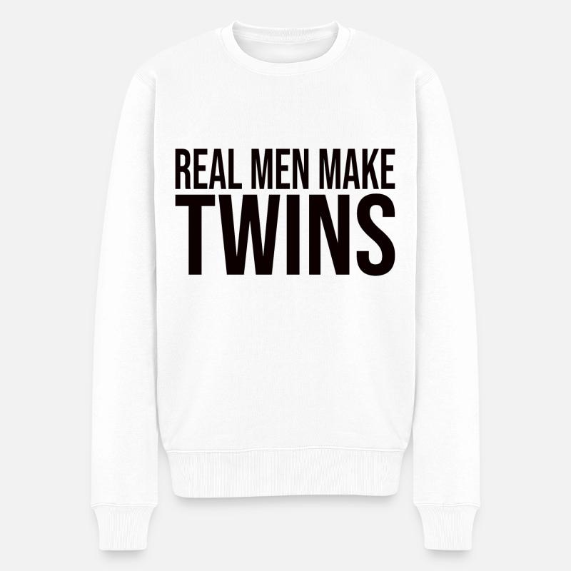 Real Men Make Twins - Männer Premium Bio Pullover - Weiß