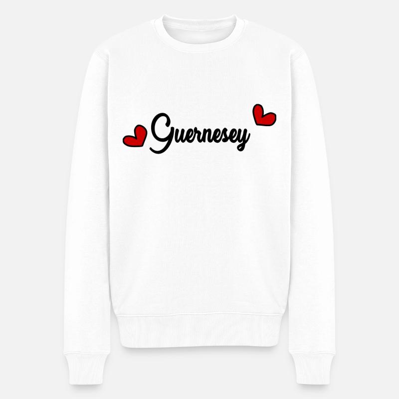 GUERNSEY. INSEL - Männer Premium Bio Pullover - Weiß