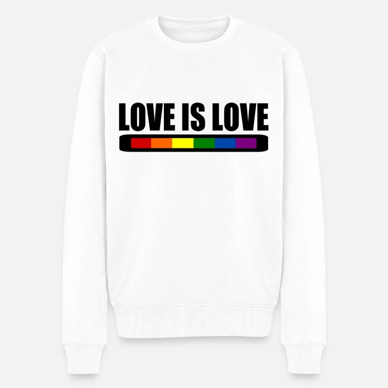Love is love - Männer Premium Bio Pullover - Weiß