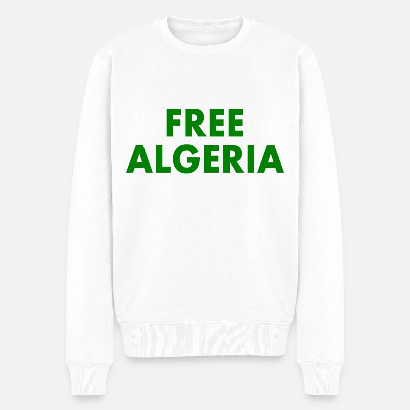 Algerien - Männer Premium Bio Pullover - Weiß