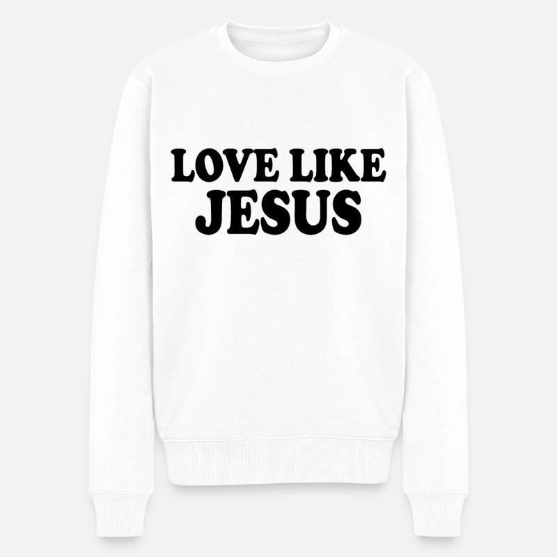 Love like jesus - Männer Premium Bio Pullover - Weiß