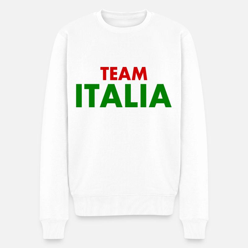 Team italia - Männer Premium Bio Pullover - Weiß