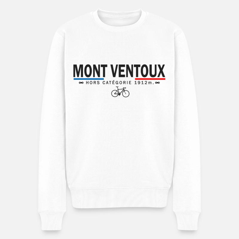 Vélo velo Mont Ventoux cycliste le ventoux à vélo - Pull Premium bio Homme - blanc
