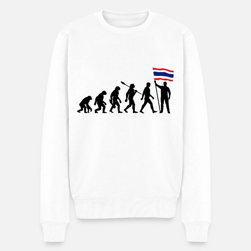 Thaïlande - Evolution - Drapeau - Nation - Pull Premium bio Homme - blanc
