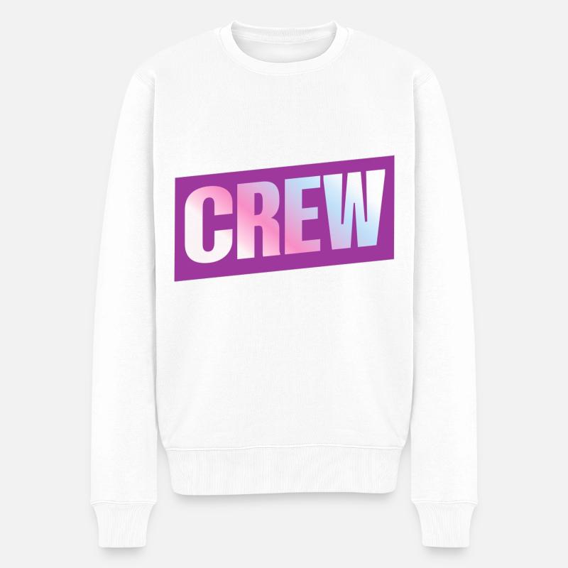 Crew - Männer Premium Bio Pullover - Weiß