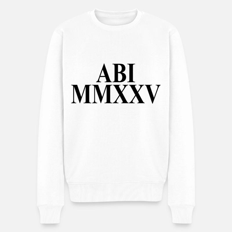 Abi 2025 - Abitur - Römische Ziffern - Latein - Männer Premium Bio Pullover - Weiß