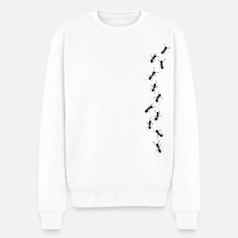 Ameisenstraße (delta) - Männer Premium Bio Pullover - Weiß