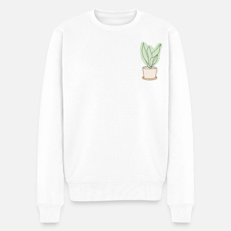 Agave - Männer Premium Bio Pullover - Weiß