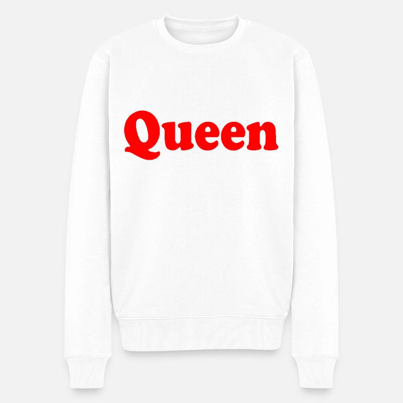 Queen - Männer Premium Bio Pullover - Weiß