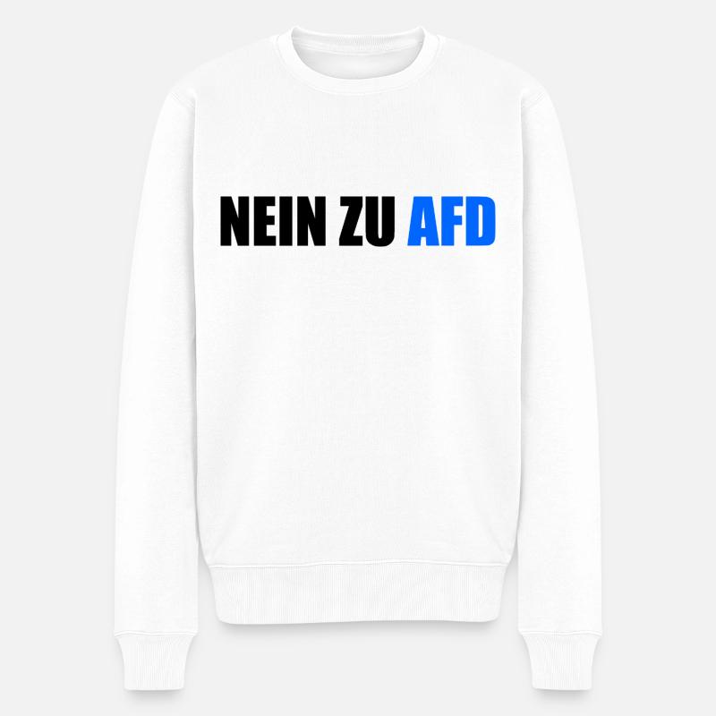 Nein zu afd - Männer Premium Bio Pullover - Weiß