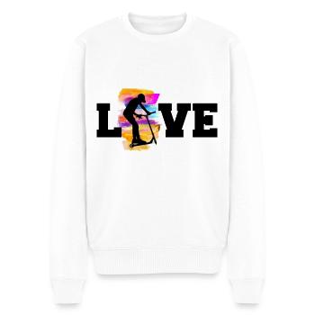 Freestyle-Roller - Männer Premium Bio Pullover - Weiß - Vorne - Thijin (182cm)