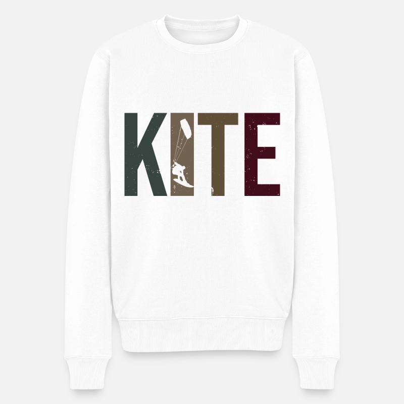 Kitesurfen Kitesurfing Kite Surf - Männer Premium Bio Pullover - Weiß