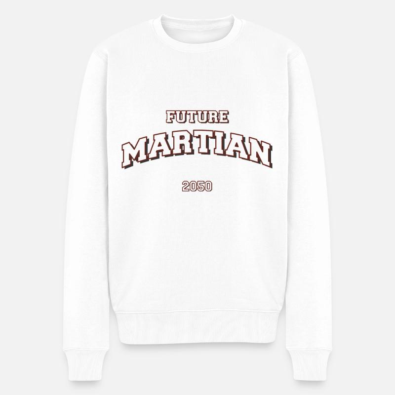 zukünftiger Marsmensch - Männer Premium Bio Pullover - Weiß