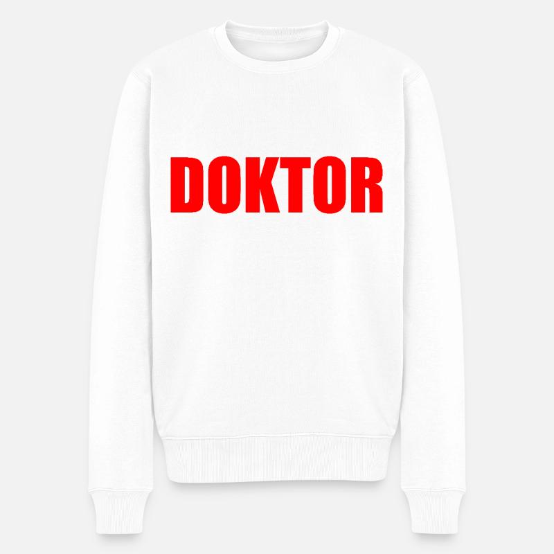 Doktor - Männer Premium Bio Pullover - Weiß