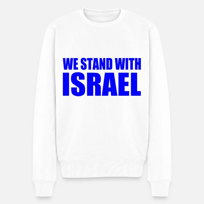 We stand with israel - Männer Premium Bio Pullover - Weiß