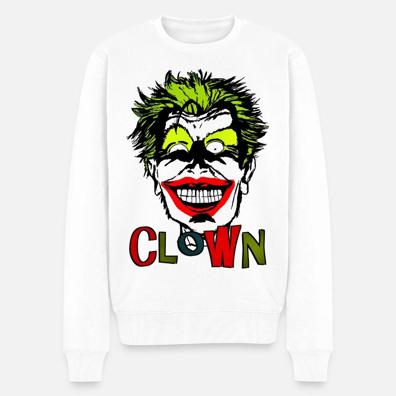 clown - Männer Premium Bio Pullover - Weiß