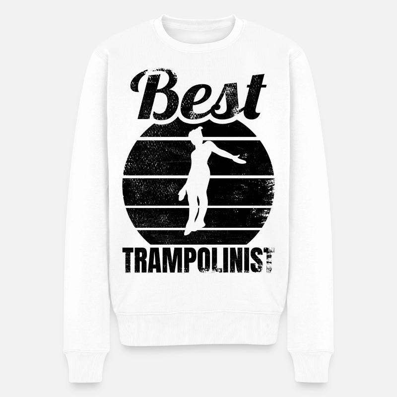 Bester Trampolinspringer - Männer Premium Bio Pullover - Weiß