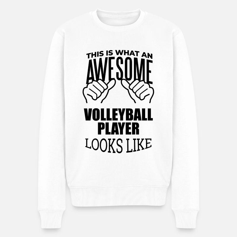 Volleyball - Männer Premium Bio Pullover - Weiß