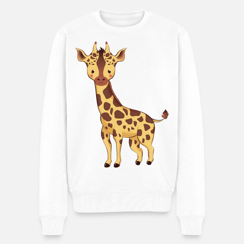 Giraffe - Männer Premium Bio Pullover - Weiß