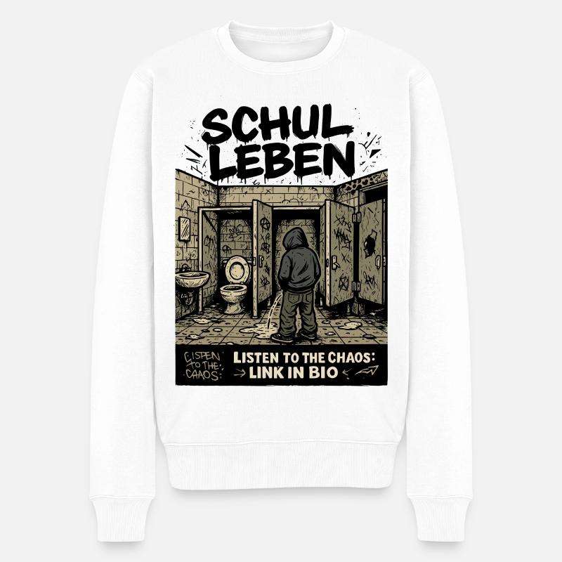 Schulleben - Männer Premium Bio Pullover - Weiß