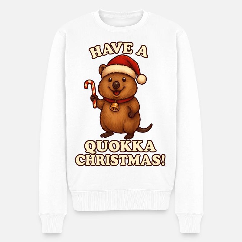 Have A Quokka Christmas - Männer Premium Bio Pullover - Weiß