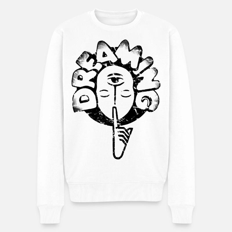 Psst ! Rêve, repos, repos, pause utilisée - Pull Premium bio Homme - blanc