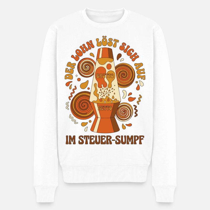 Der Lohn Löst Sich Auf - Männer Premium Bio Pullover - Weiß