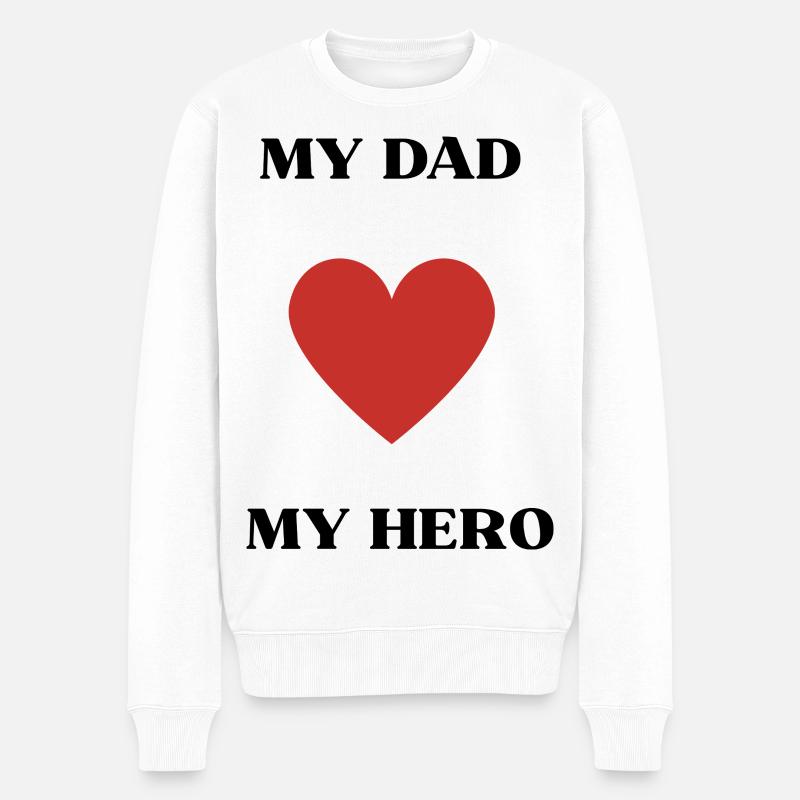 My Dad - My Hero - Männer Premium Bio Pullover - Weiß
