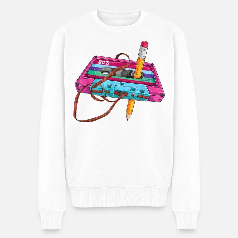 Stylo cassette des années 80 - Pull Premium bio Homme - blanc