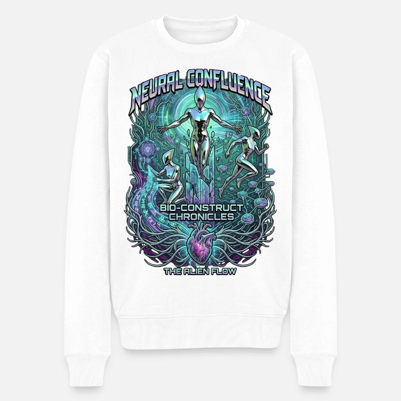 Chroniques Bio-Construct de la Confluence Neuronale - Pull Premium bio Homme - blanc