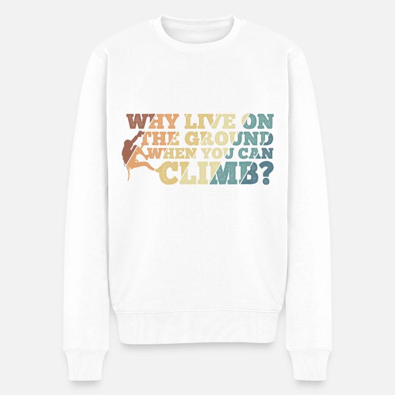 Klettern Bouldern - Männer Premium Bio Pullover - Weiß