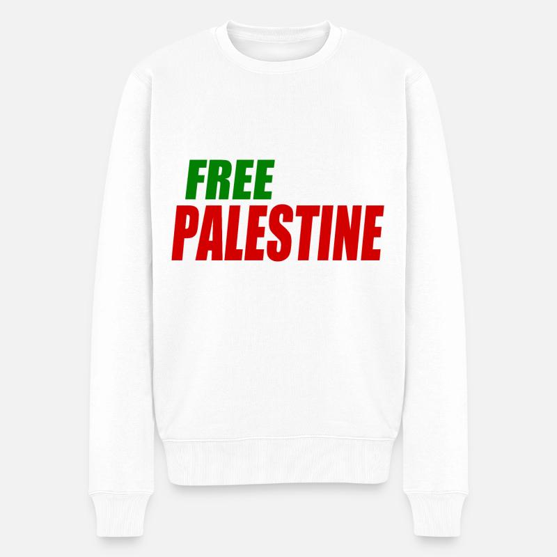 Free palestine - Pull Premium bio Homme - blanc