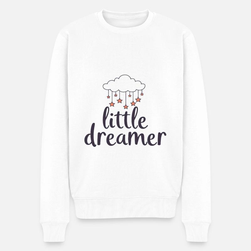 Little Dreamer Wolke Sterne - Männer Premium Bio Pullover - Weiß