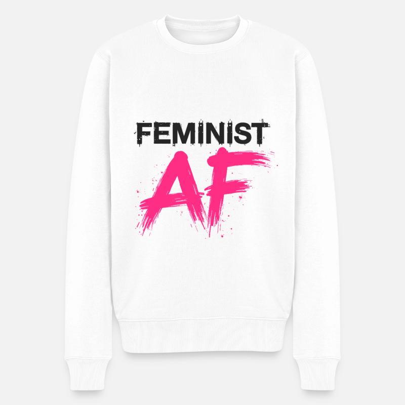 Féministe AF Déclaration Dicton - Pull Premium bio Homme - blanc