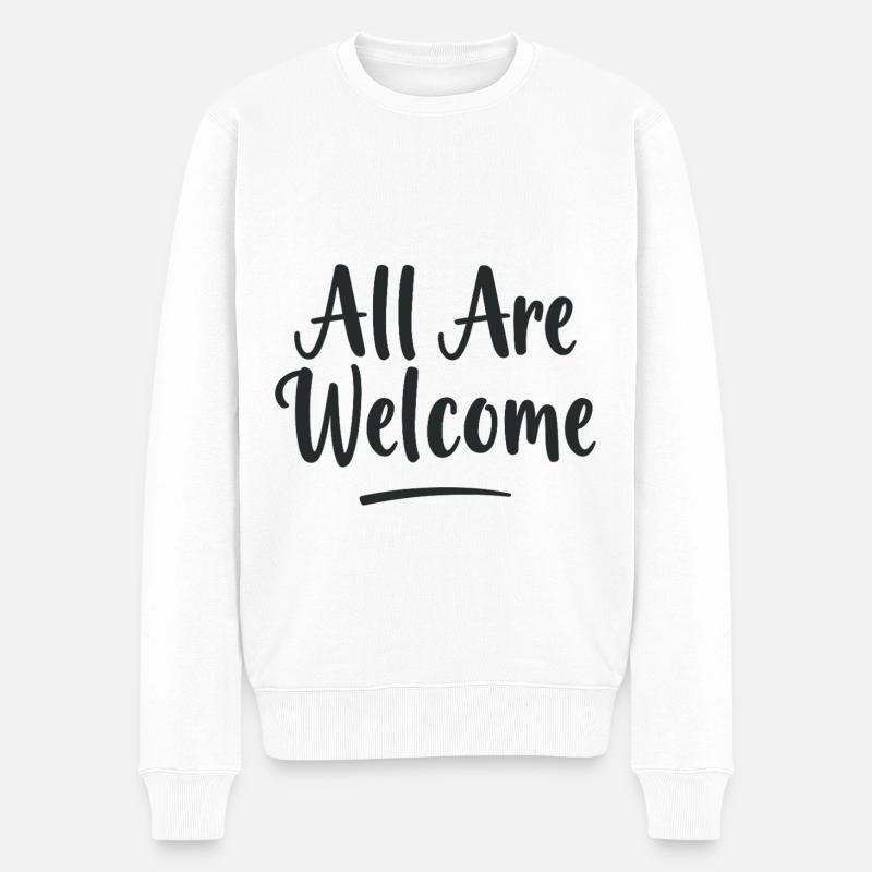 Tous sont les bienvenus - Pull Premium bio Homme - blanc