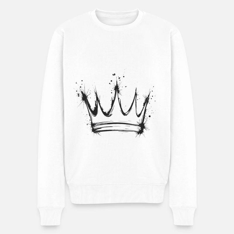 Art d’éclaboussures de couronne - Pull Premium bio Homme - blanc