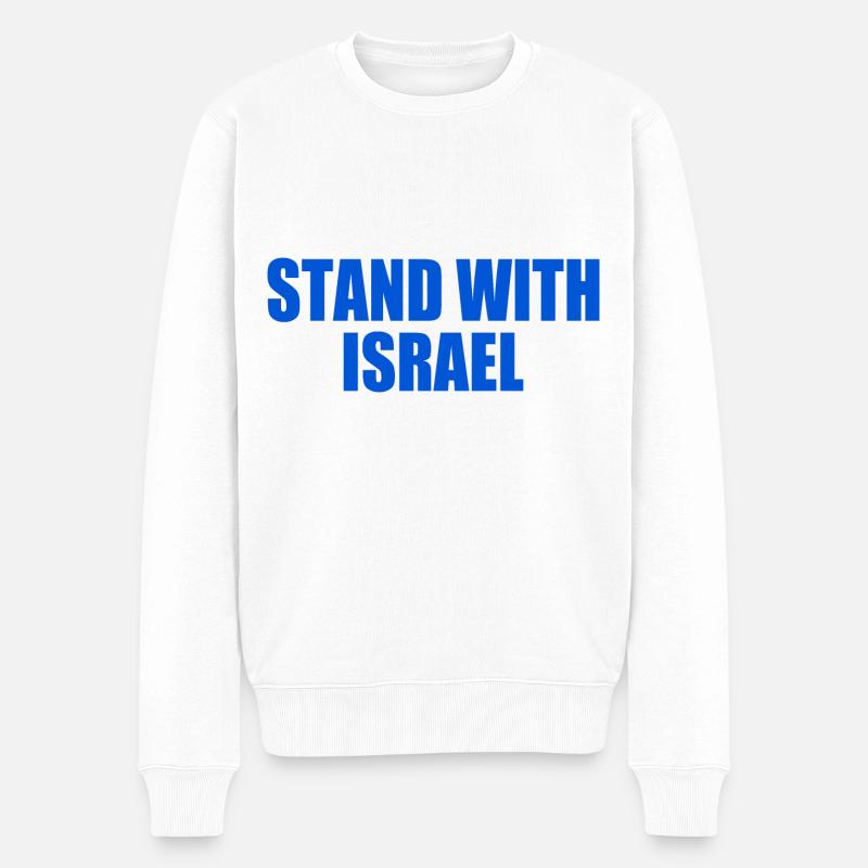 Stand with israel - Männer Premium Bio Pullover - Weiß
