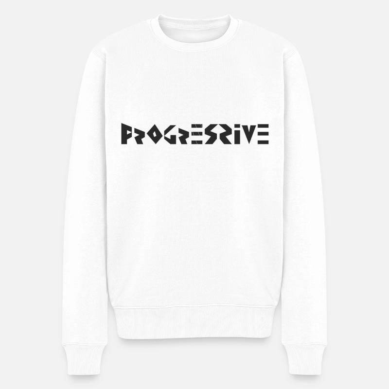 Progressive - Männer Premium Bio Pullover - Weiß