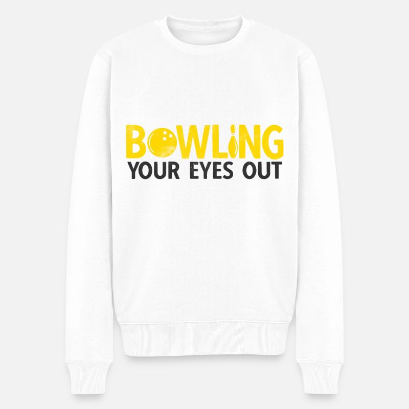 Bowling - Männer Premium Bio Pullover - Weiß