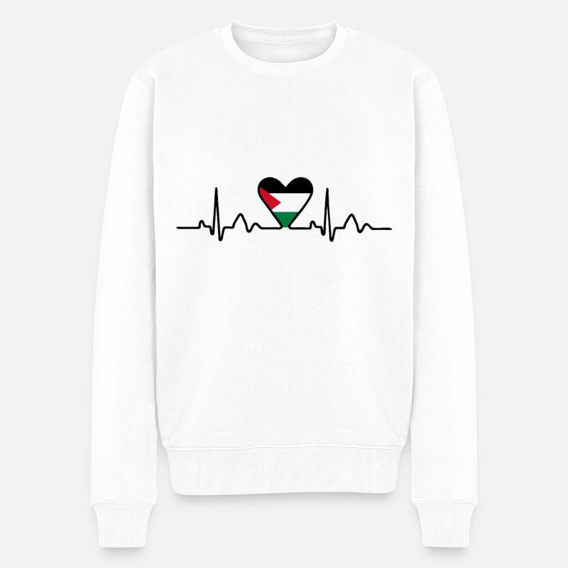 Palästina - Männer Premium Bio Pullover - Weiß