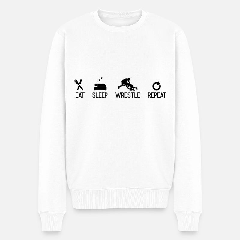 Grappling Martial Arts Wrestling - Männer Premium Bio Pullover - Weiß