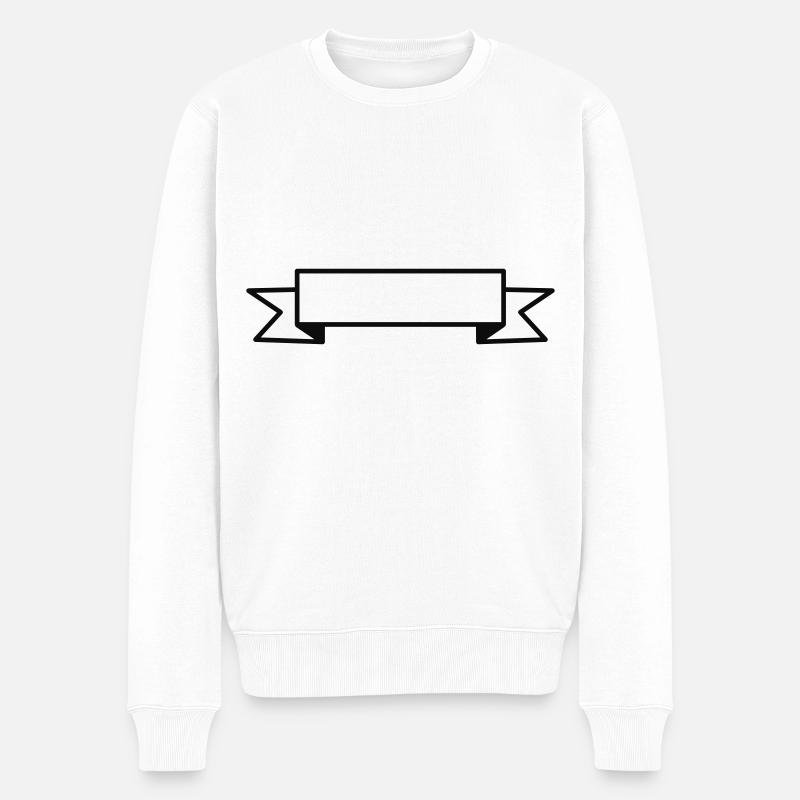 Bannière ruban blanc - Pull Premium bio Homme - blanc