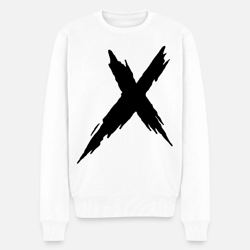 X Kreuz - Männer Premium Bio Pullover - Weiß