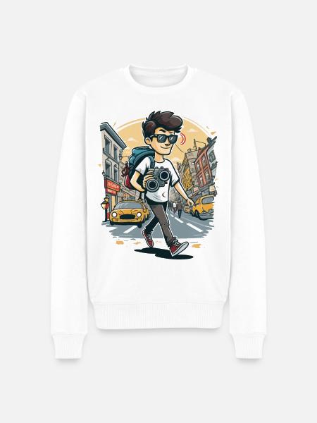 Der urbane Fotograf - Männer Premium Bio Pullover - Weiß
