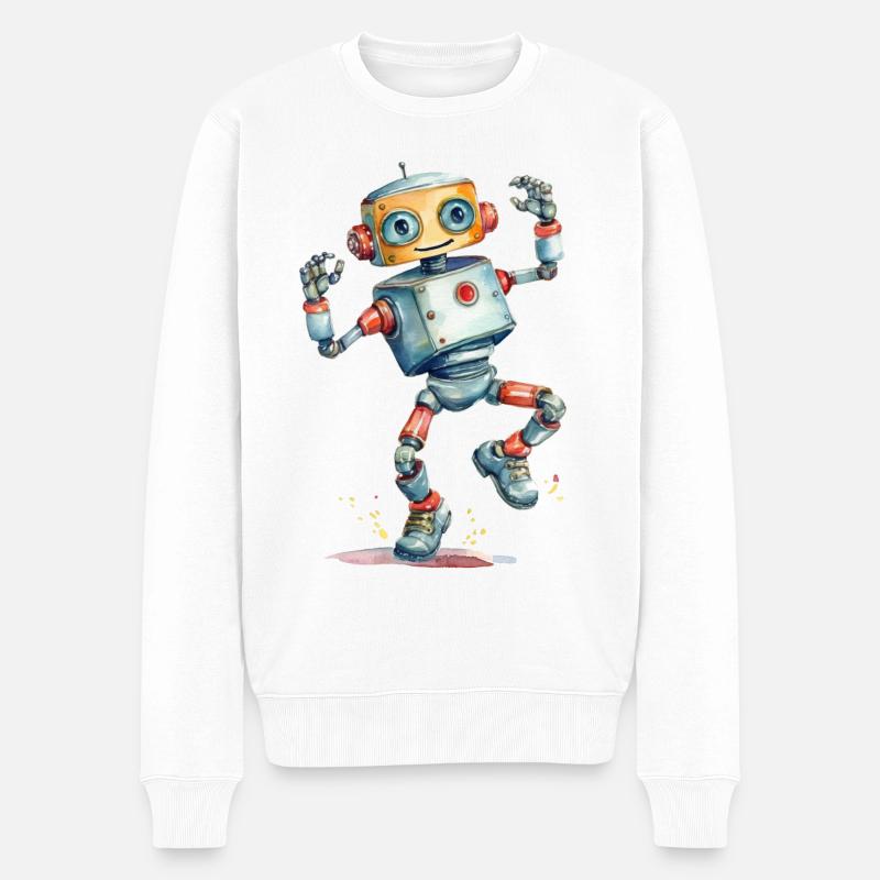 Un robot dansant - Pull Premium bio Homme - blanc