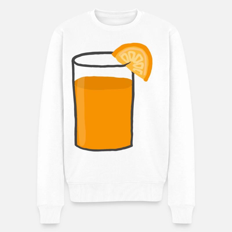 Orangensaft - Männer Premium Bio Pullover - Weiß